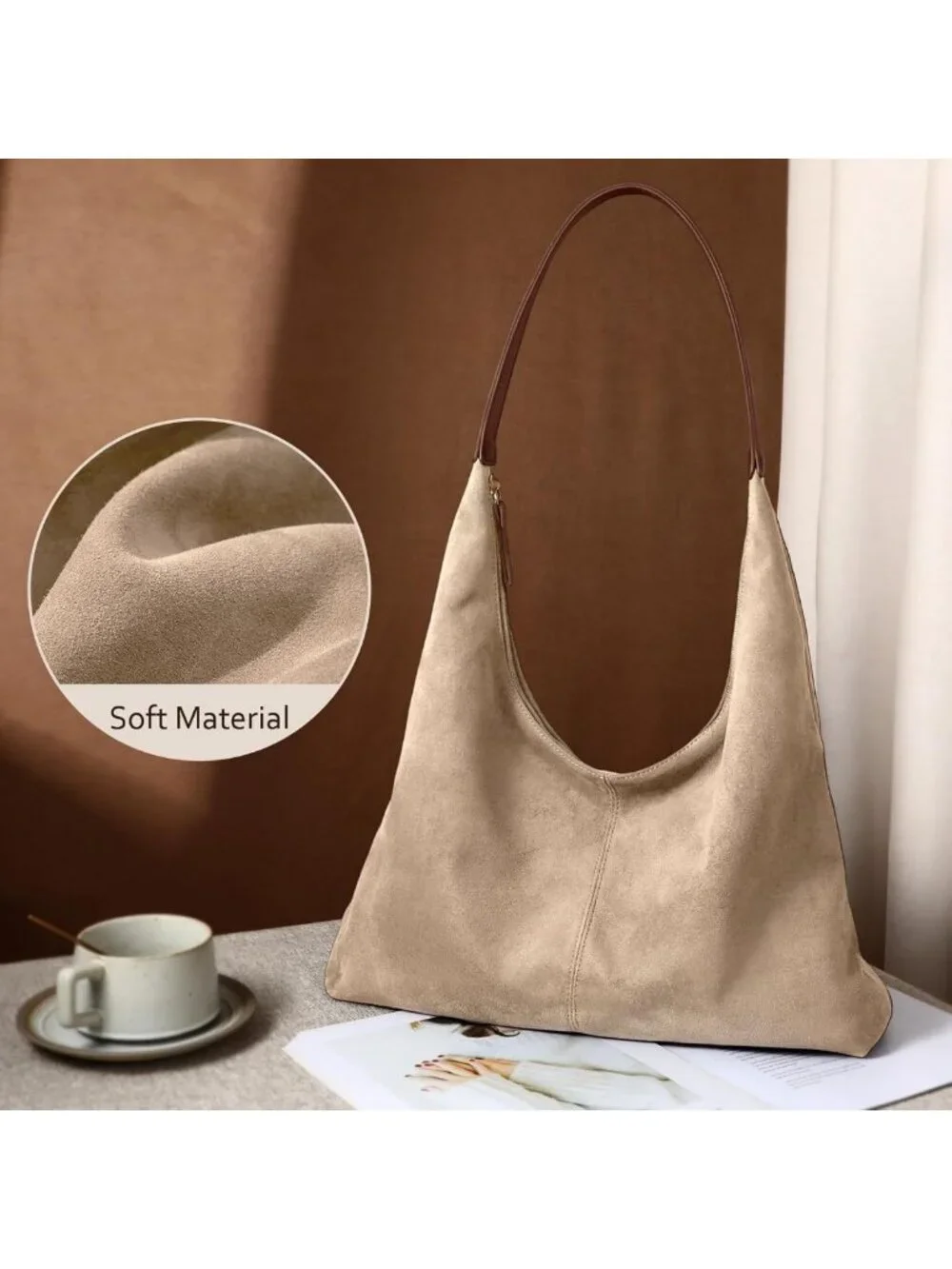 Chic Suede Shoulder Bag for Women | Slouchy Tote, Boho Crossbody & Satchel